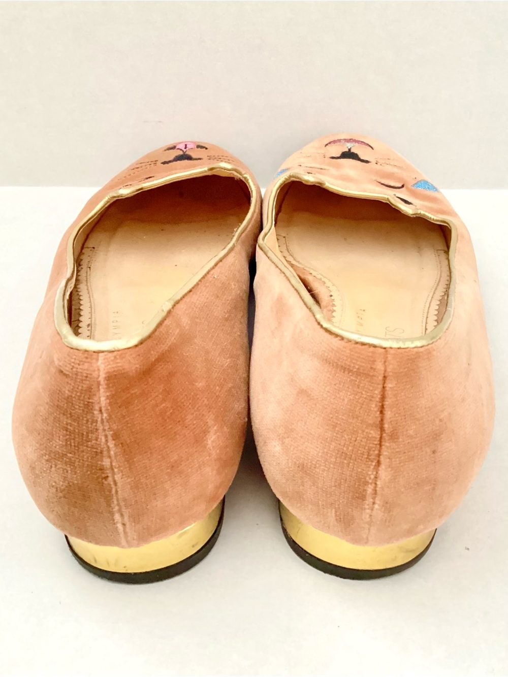 CHARLOTTE OLYMPIA #EMOTICATS Velvet Flats Size 39 Org. $525 - Picture 8 of 13